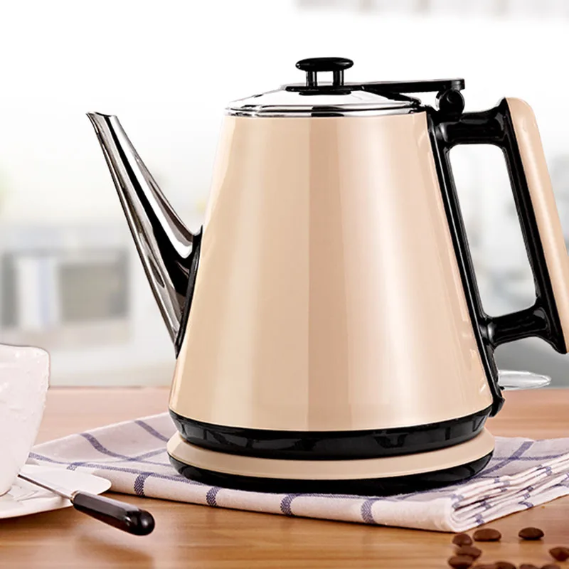 

Pink Princess 1L black color double layer pot body anti-hot electric kettle 304 stainless steel