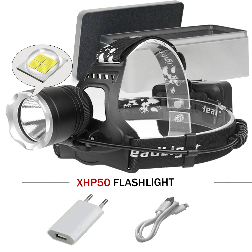 Xhp50 power Bank фара xhp50 очень яркий налобный фонарь 18650 прожектор охотничий usb