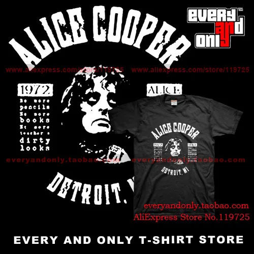Alice alice cooper School's Out Lyrics rock combed cotton short-sleeve tee t shirt dress camiseta clothing | Мужская одежда