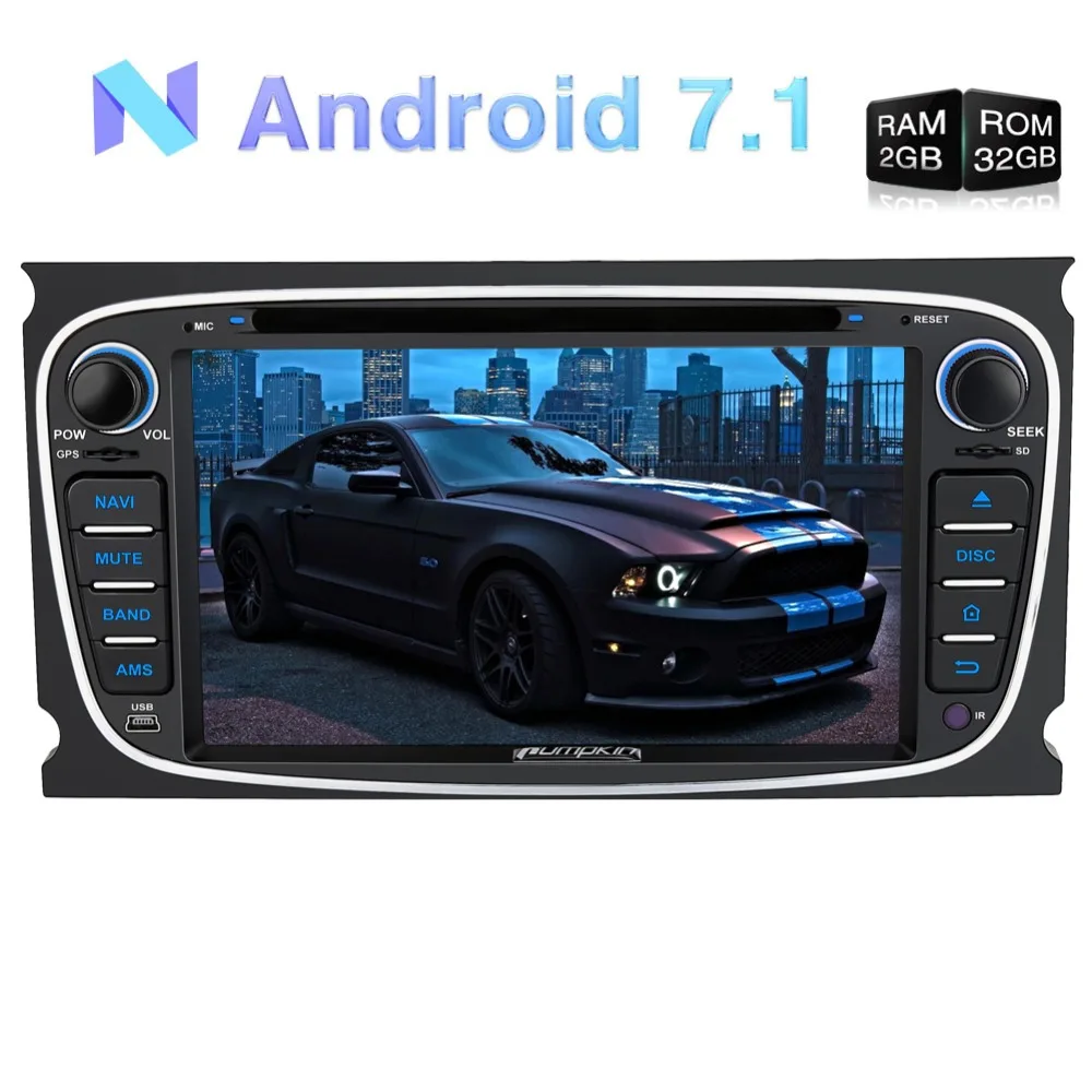 Pumpkin 2 Din 7''Android 7 1 автомобильный dvd плеер для Ford Mondeo/Focus GPS навигация 2G RAM 32G ROM