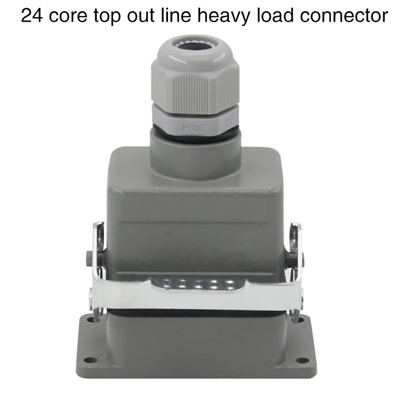 

heavy duty connector 24 core cold pressure rectangular air plug socket H10b-hd-024 waterproof industrial navigation insert 10A