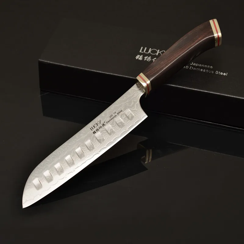 7 дюймовый кухонный нож Santoku японский VG10 Дамасская сталь рыба мясо Фрукты овощной