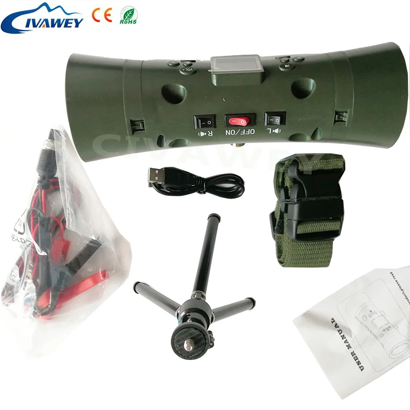 

Up/down Adjustable 2 X 35W loud speaker hunting bird caller hunting bird MP3 player 200 sounds decoy bird caller with timer