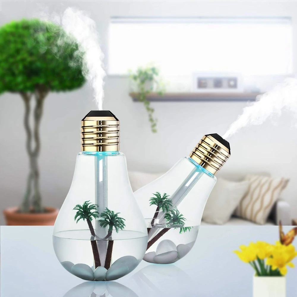 

Aromatherapy Humidifier Essential Oil Diffuser Vienna Bulb 400ml Quiet Ultrasonic Vaporizer and LED Night Light with USB