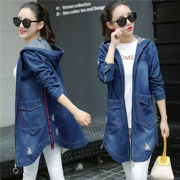 

Bf Wind Spring and autumn Women Denim Jacket 2018 Vintage Harajuku Oversize Loose Female Jeans Coat Solid Slim Chaquetas Mujer