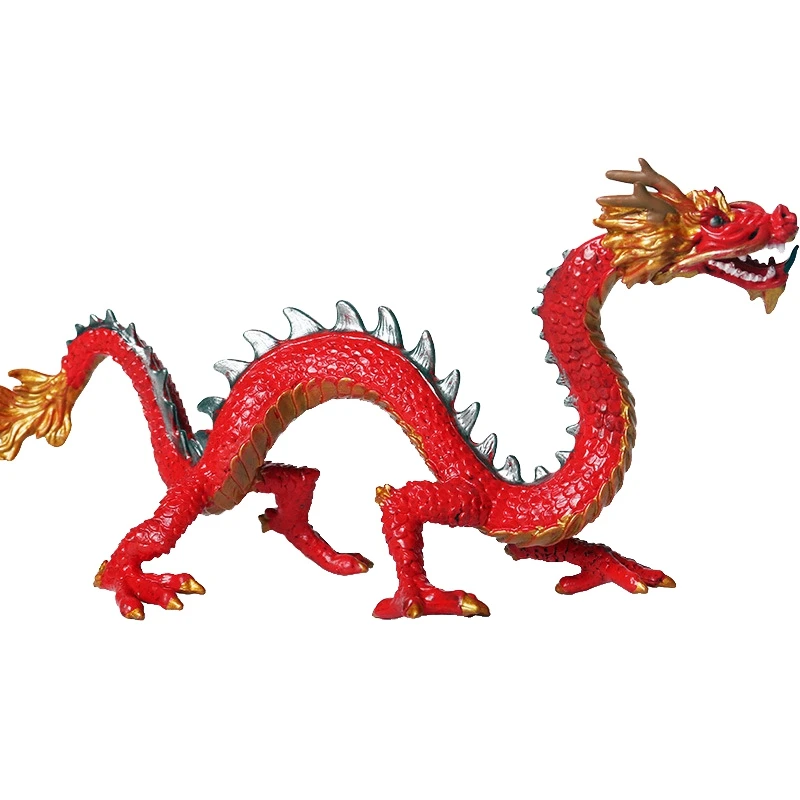 FBIL-Имитация мифологии Восточный дракон игрушка животное дракона - Цвет: Red