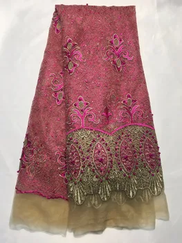 

Nice design BZL-96621 Embroidered tulle African Lace Fabric french Lace Fabric with beads high quality