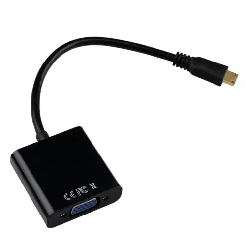 Black Min HDMI to VGA Converter Male to Female HD Video Adapter Cable 1080P PC Black Min HDMI to VGA Converter Male to Female HD Video Adapter Cable 1080P PC