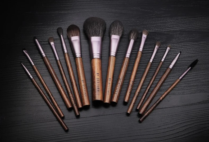 

14pcs/set Professional Makeup brushes Set Wood handle goat hair Nylon Foundation powder eyeliner eyebrow eye shadow blending