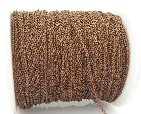 

1.5 x 2 mm 10 meter brass Oval Soldered Chain copper tone