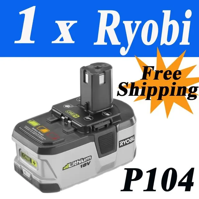 1 PCS Ryobi P104 18 Volt 18v Lithium Ion Battery Pack HIGH CAPCITY GENUINEin Rechargeable