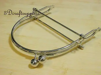 

metal purse frame glue on clasp clip silver 4 inch X 5 inch K97