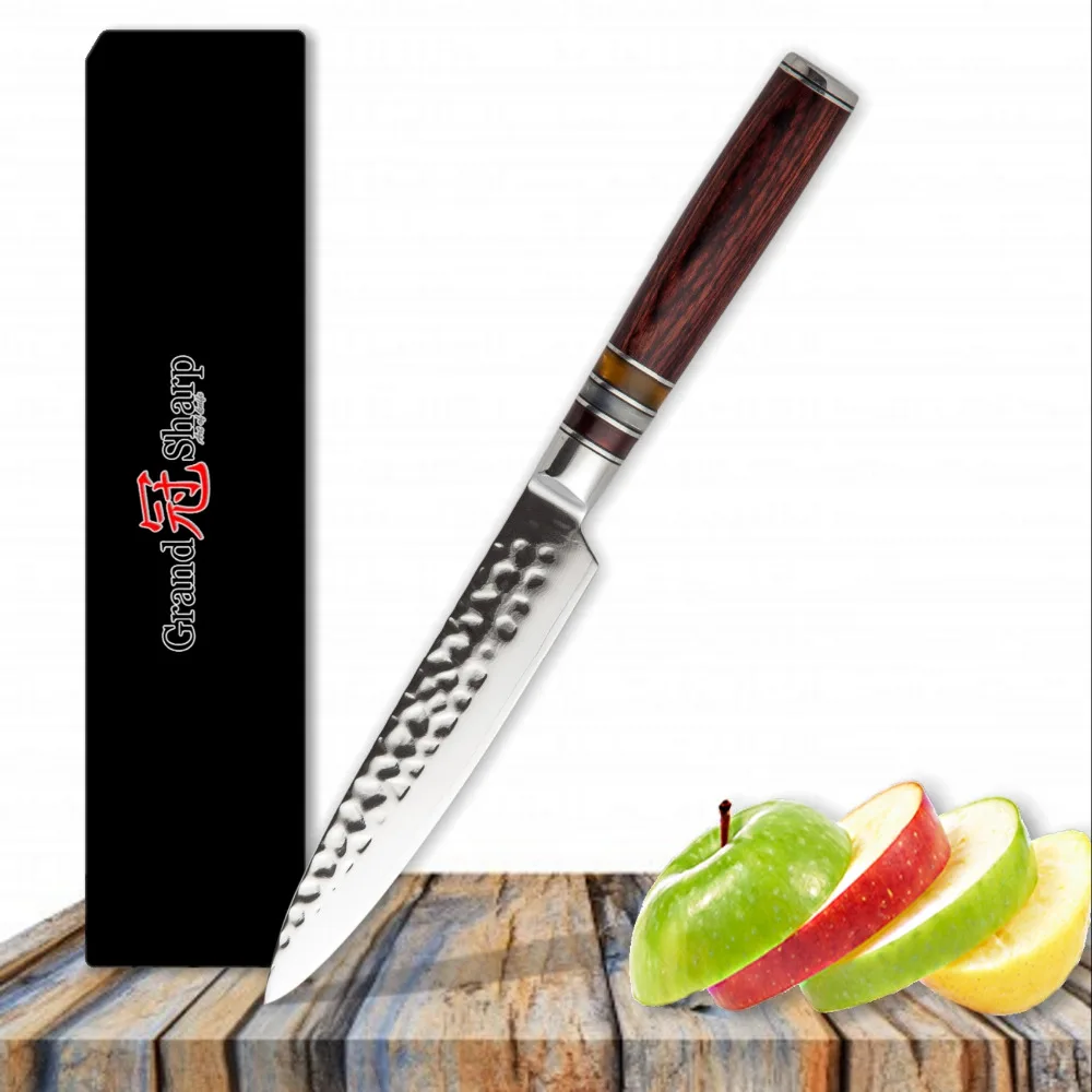 Кухня Ножи ножи 5 дюймов японский Дамаск Нержавеющая сталь vg10 шеф-повара Кухня ножей Инструменты для барбекю Дамаск Ножи