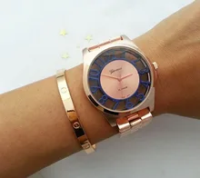 Fashion women’s wrist watches Geneva colored number see through watch Japan movement quartz ladies watch
