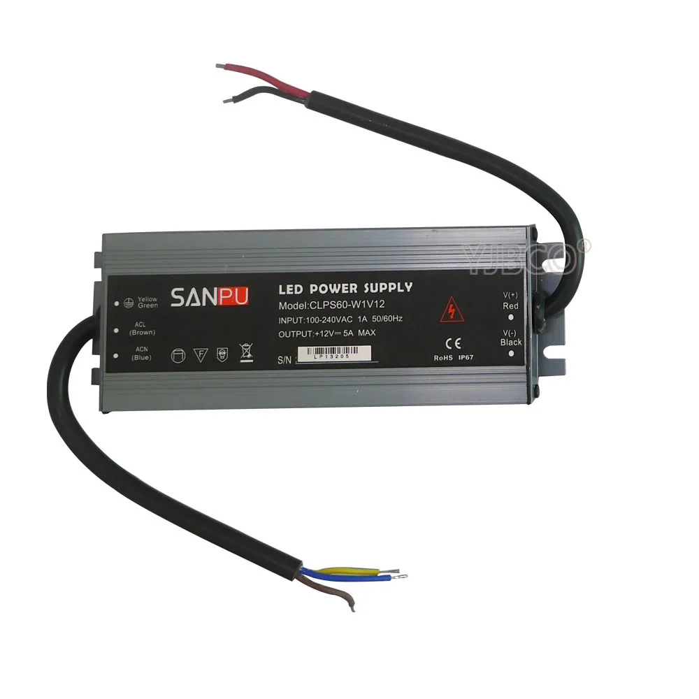 AC110V 220 В до 12 в 24 в 60 Вт/100 Вт/120 Вт/150 Вт/200 Вт светодиодный ультратонкий водонепроницаемый IP67 трансформатор питания для светодиодный светильник