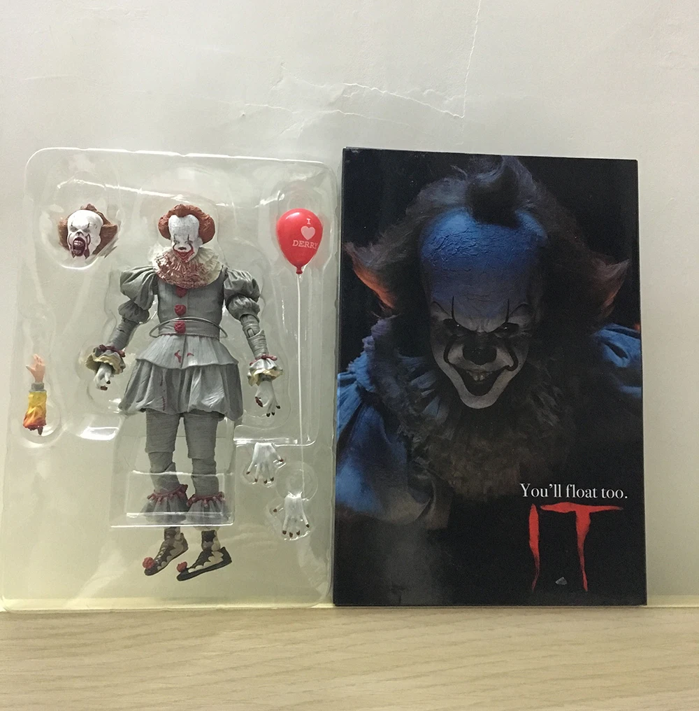 Horror Movie It Character NECA Joker With Balloons Pennywise Action Figure Model Toy for Christmas Halloween Gifts (00008)