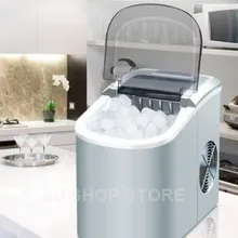Мини автоматическая электрическая машина для приготовления льда, портативная цилиндрическая круглая машина для изготовления кубиков льда, маленький бар, кофейня, 15 кг/24 ч