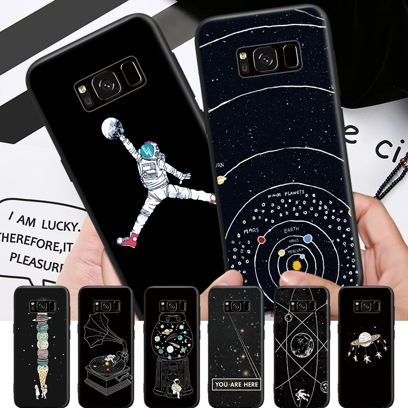 

Beautiful Cartoon Stars Astronauts Universe Pattern For Samsung Galaxy A3 A5 A8 J3 J5 J7 Hard Phone Case