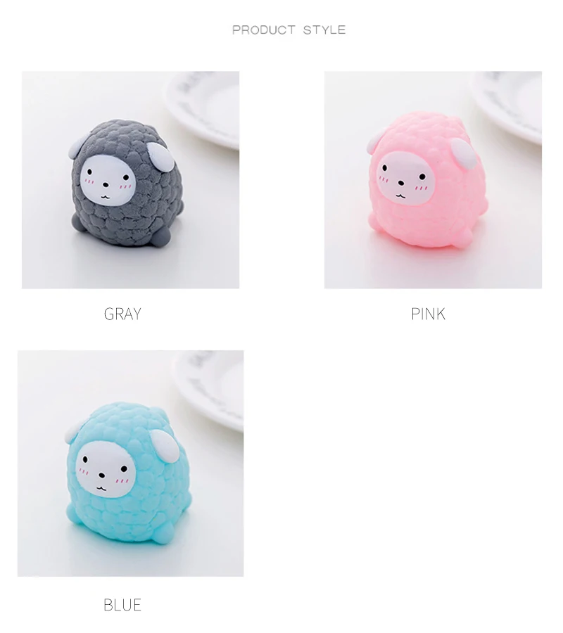 Cute Little Sheep Anti Stress Squeeze Ball Novelty Soft Animal Vent Balls Decompression Tricky Toy Gift T0726 (8)