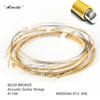 

Acoustic Guitar Strings Original A1100 80/20 Bronze Wound 013-056 Medium Wound With Coating Anti-Rust Plain Steels