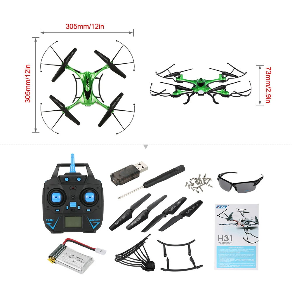 JJRC H31 Водонепроницаемый Устойчив к падению Безголовый режим один ключ возврат 2,4G 4CH 6 оси RC Квадрокоптер Вертолет радиоуправляемый Дрон