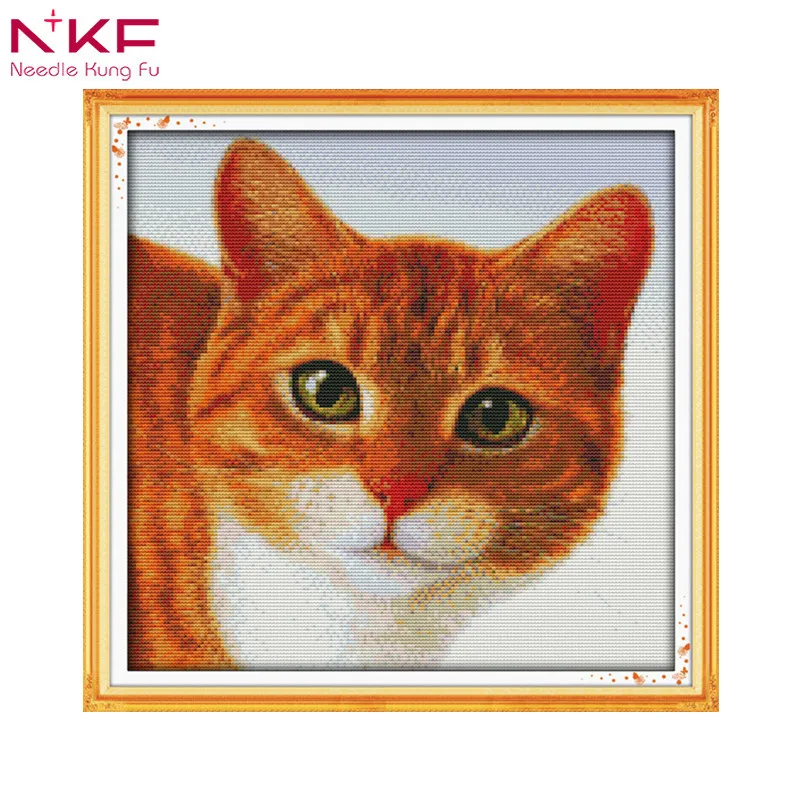 

Lovely cat home decor chinese counted printed canvas cross stitch pattern diy kits DMC14ct 11ct embroidery needlework sets
