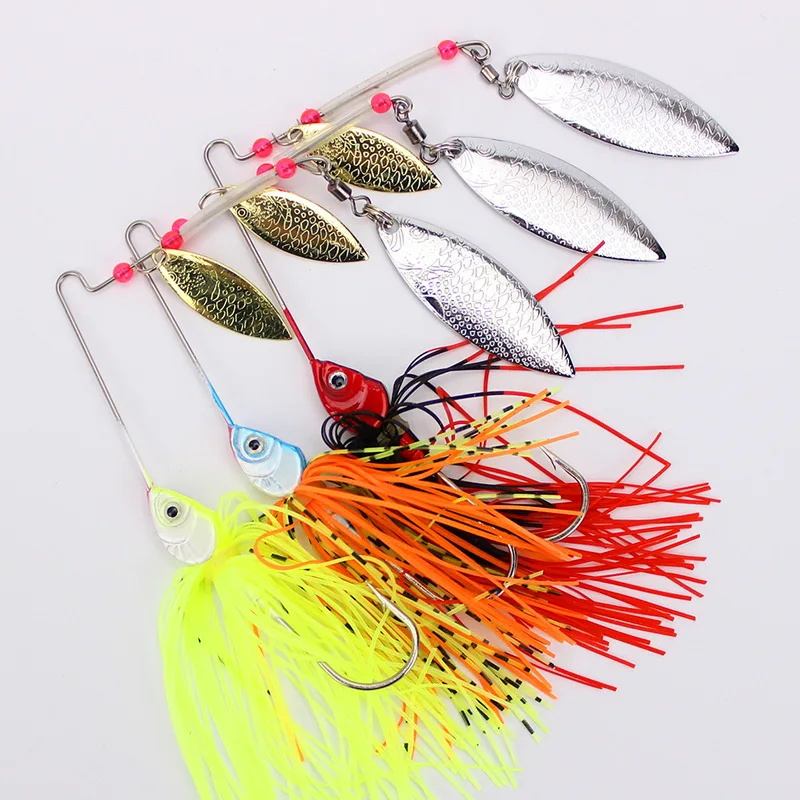 1pcs 10g Spinner Fishing Lure Bait 3D Fishing Eyes Double Reflective