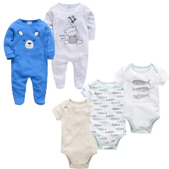 

2020 Brand Baby Rompers 5 pcs/set Boys Clothes Set Short Sleeve Summer Autumn Newborn Jumpsuit ropa bebe 0-3 Months Clothing