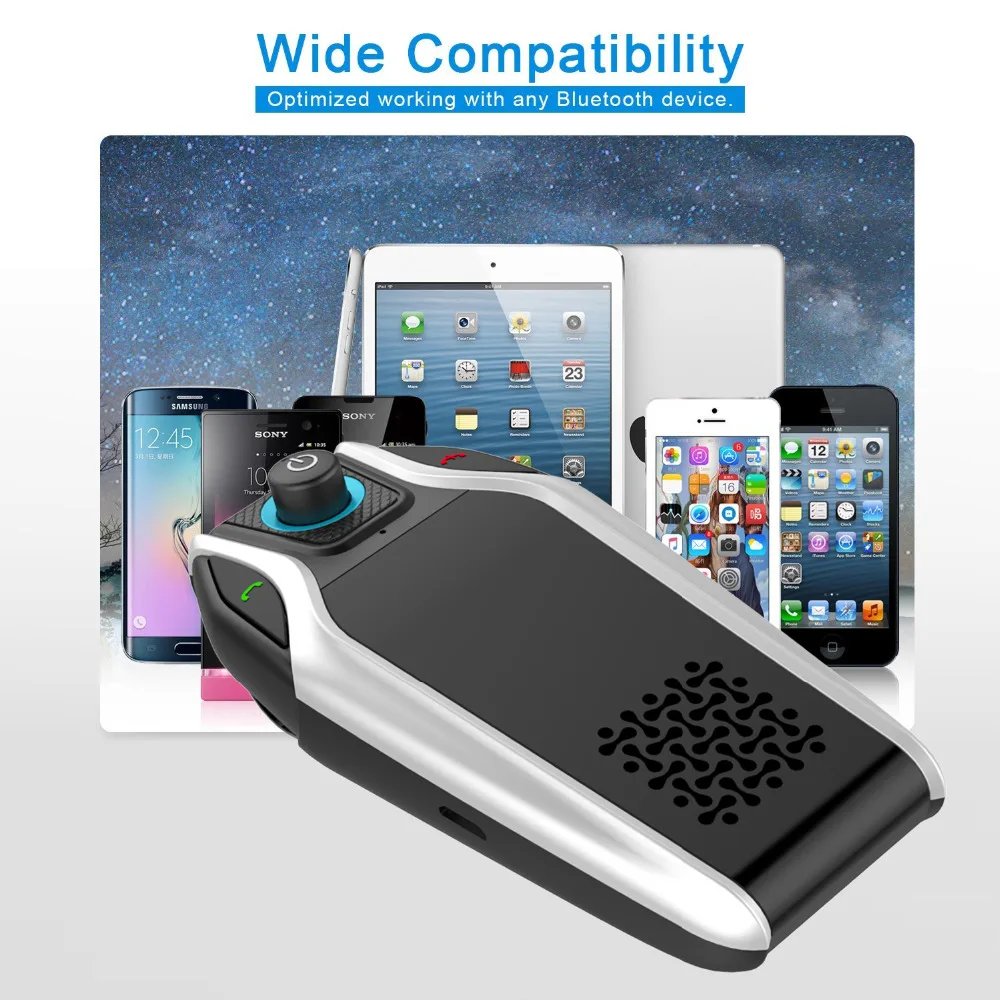 JINSERTA Bluetooth автомобильный комплект громкой связи беспроводной динамик телефон MP3