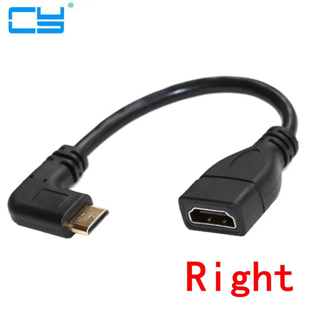 Вверх вниз вправо влево угловой мини HDMI к HDMI мужчин и женщин кабель 10 см для ноутбука ПК HDTV Тип C hdmi мини hdmi угол адаптера - Цвет: Right