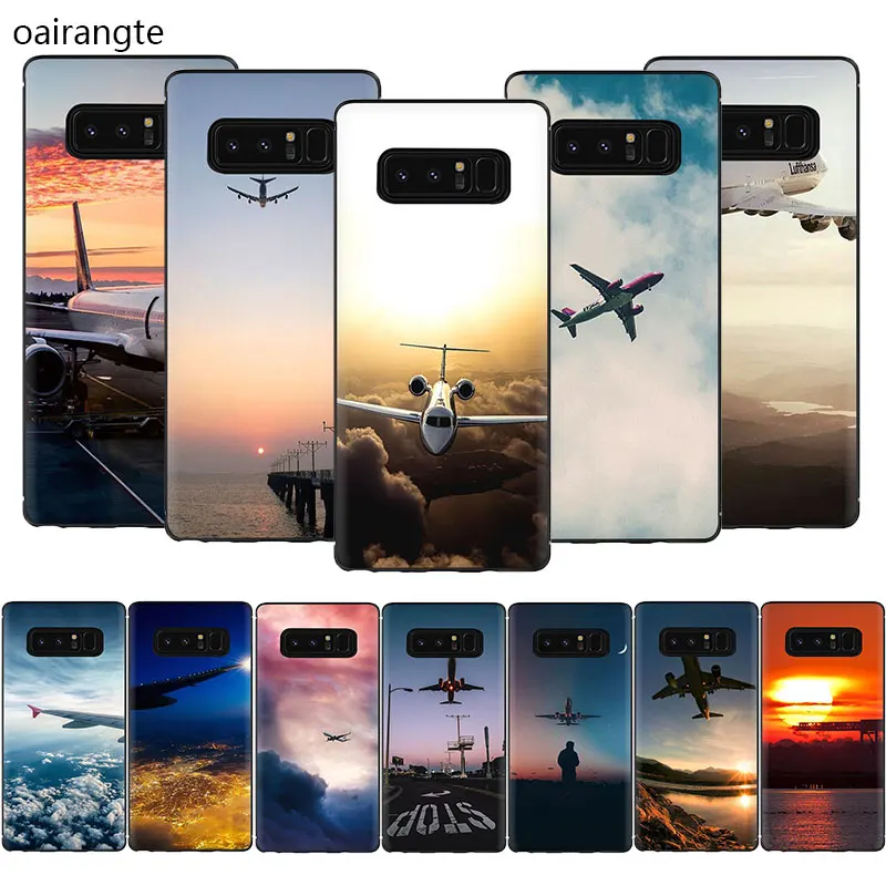 

Aircraft Airplane fly travel cloud Sky Luxury Soft Phone Cover Case For Galaxy A5 A6 7 8 9 2018 A10S 20S 30S 40S 50S 60 70 J6