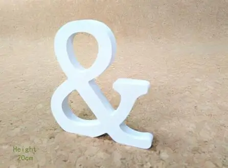 20 см искусственные деревянные белые буквы для домашнего декора свадебные украшения цифры бабочка Корона сердце кольцо Кофе Вино чашка подарок - Цвет: and