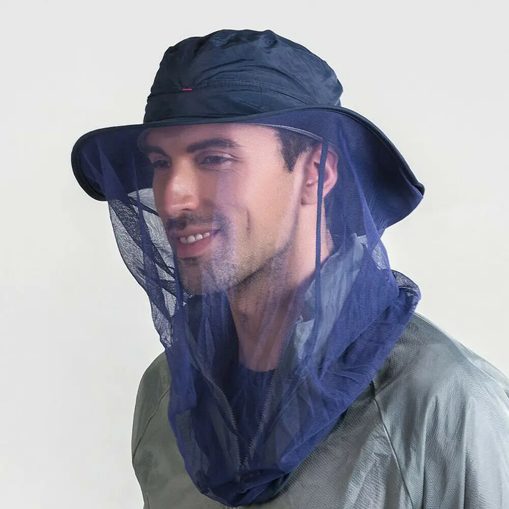 

Mosquito Head Net Sun Hats Bug Bee Protection Mesh Fishing Outdoor Men Women Cap