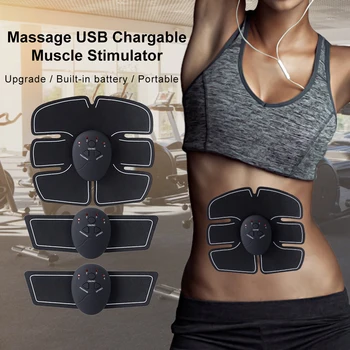 

EMS Body Slimming Massage Trainer Weight Loss ABS Abdominal Muscle Exerciser Fitness Wireless Muscle Stimulator USB Rechargable