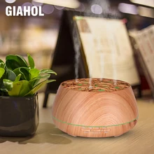 

400ml Aroma Essential Oil Diffuser Ultrasonic Aromatherapy Air Humidifierwith Wood Grain 7 Color chaging LED lights for Home Off