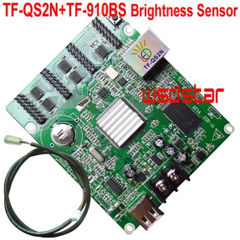 

TF-QS2N+TF-910BS Brightness Sensor 256*128 512*64 4*HUB75E USB+Ethernet full color asynchronous LED control card