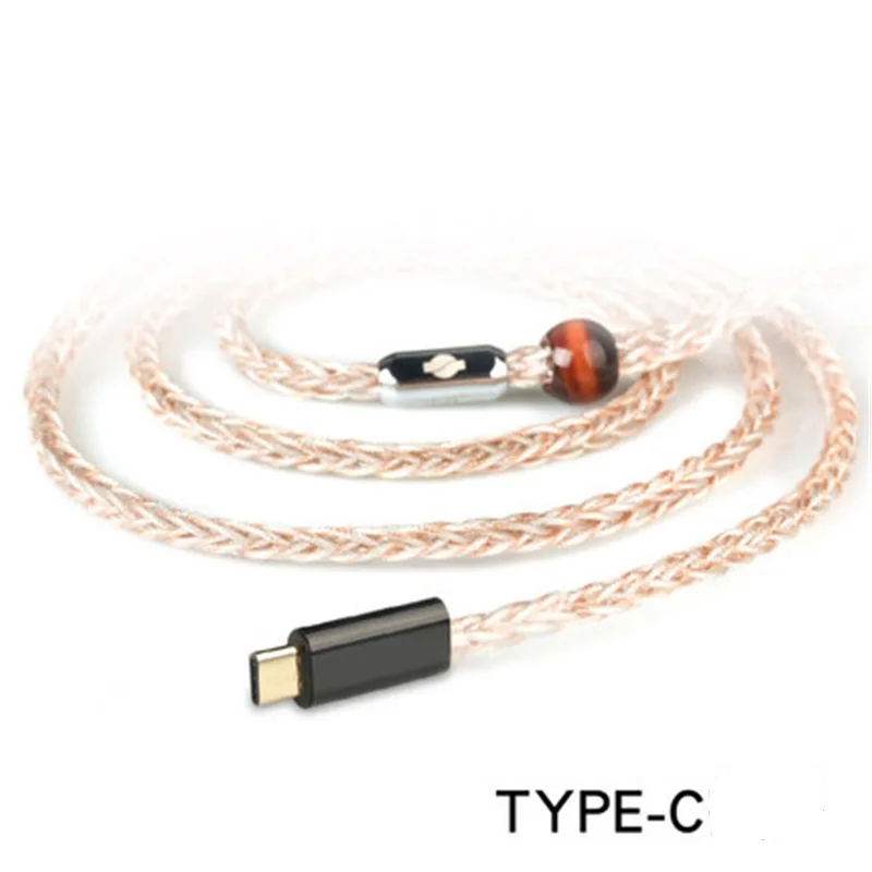 Xiaofan 8 ядро Медь фольга апгрейд кабель 2,5/3,5/4,4 мм балансный кабель с MMCX/2pin разъем для sony ex1000 IM70 se846 se535 - Цвет: Type-C Plug