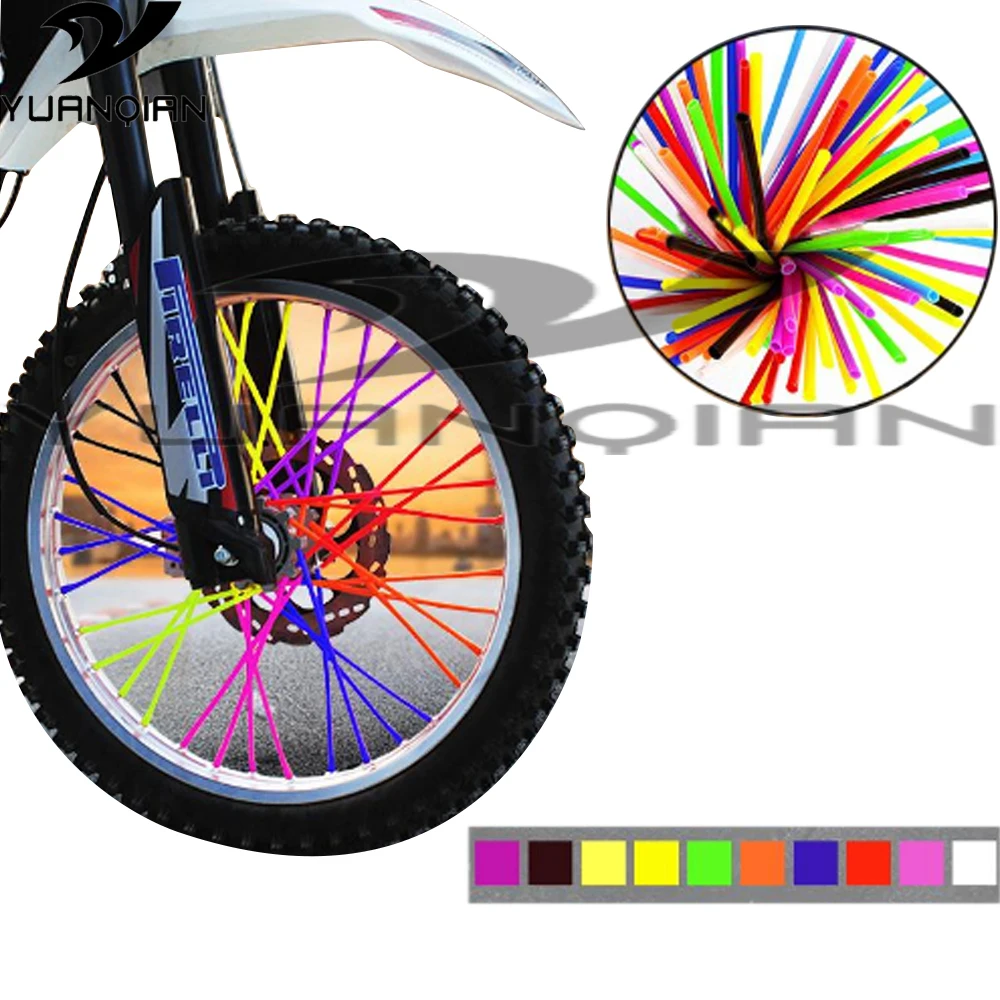 Florescent Motorcycle Wheel Rim Cover Spoke Skins Wrap Tubes for ktm 65