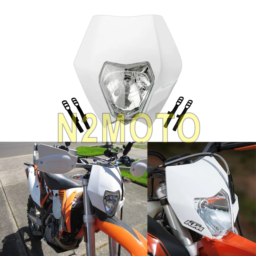 

Universal Motorcycle Headlight Lamp White Streetfighter Head Light Dirt Bike Fit For KLX CRM XR DRZ RMZ RM250 YZ WR