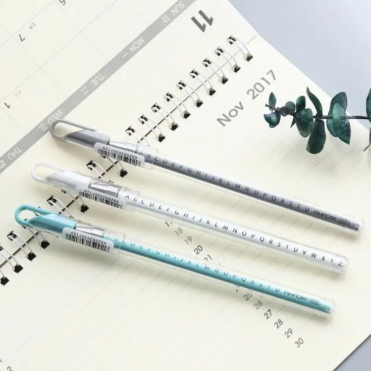 

36 pcs/lot 0.38 mm Rome Alphabet Letter Gel Ink Pen Promotional Gift Stationery School & Office Supply