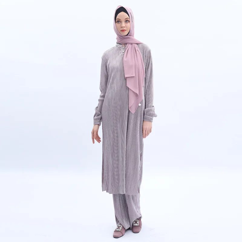 Абайя мусульманский комплект кафтан халат Дубай Ислам Мусульманский хиджаб платье кафтан марокаин Рамадан эльбиз Катара Оман турецкая исламская одежда