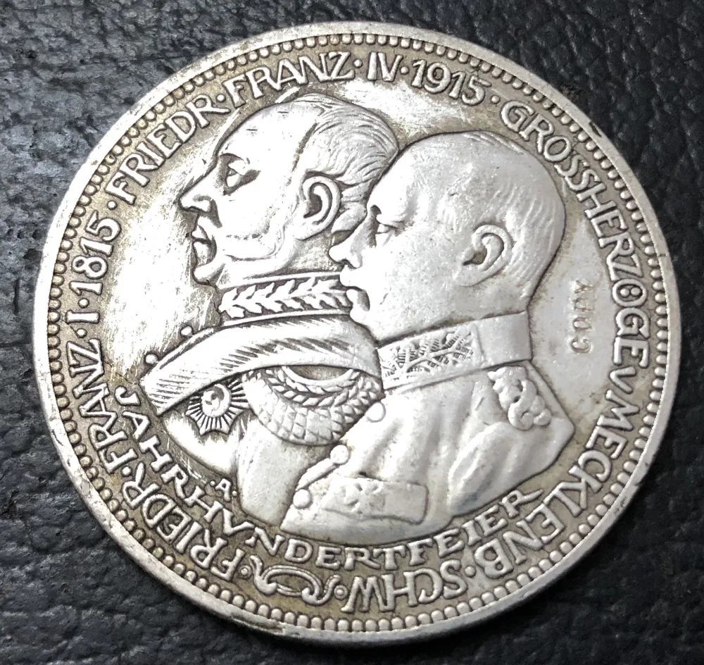1915 г. величественное герцкое событие Мекленбург шэрин 5 знаков Посеребренная