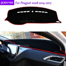 For Peugeot 2008 2014-2017 Dashboard Mat Protective Interior Photophobism Pad Shade Cushion Car Styling Auto Accessories