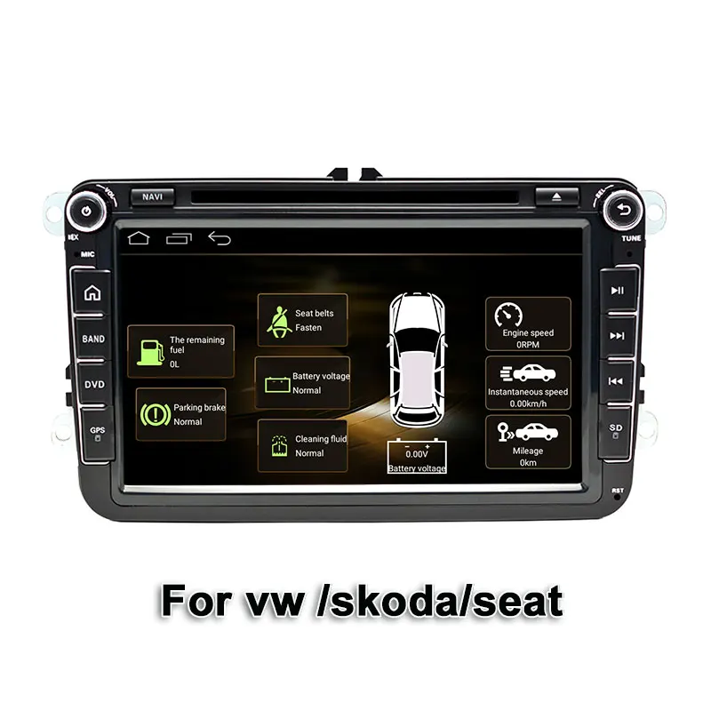 Clearance Funrover VW In Dash Car Stereo 8 "Car DVD GPS Navigation 2 din Car Radio CANBUS autoradio Bluetooth RDS WIFI OBD FM DVD for vw 3