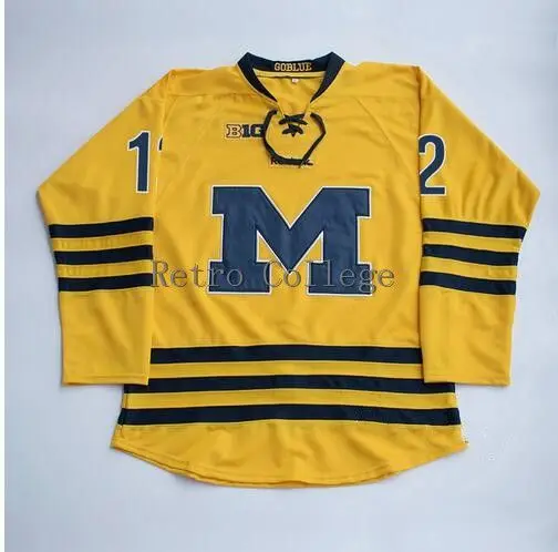

Michigan Wolverines 12 Carl Hagelin Mens Hockey Jersey Embroidery Stitched any number and name Jerseys