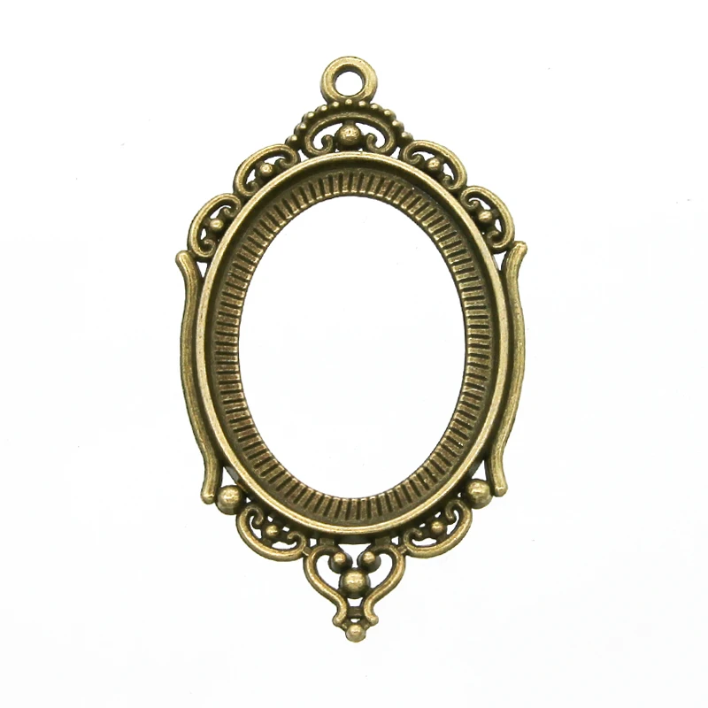 6PCS 30*40mm Pendant Oval Antique Bronze Gold Plated Cameo Convex Base Inlay Tray DIY Jewelry | Украшения и аксессуары