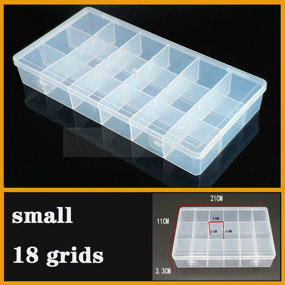 Clear Plastic Storage Box Jewelry Tool Craft Container Beads Organizer Case WY
