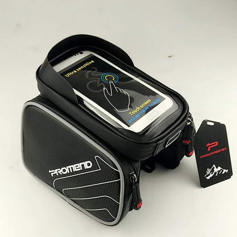 Best PROMEND Waterproof Cycling Bag Bicycle Mtb Tube Bag Bike Frame Pannier Cycling Bags Pouch Touchscreen 6.2 Inch Phone Holder Case 16