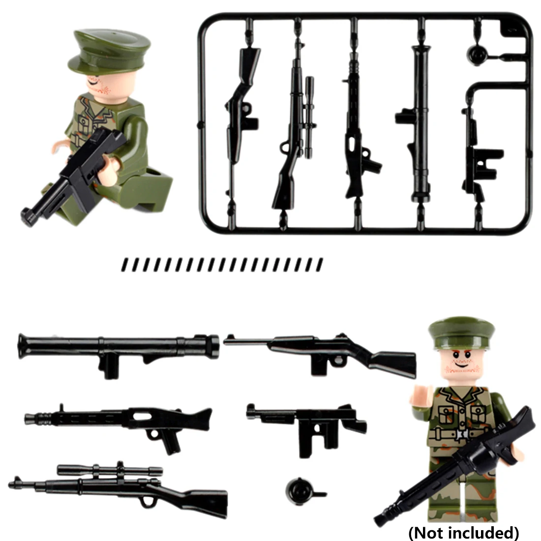 

13 Types DIY Children Gifts Small Particle Military Building Block Toys Figure Weapon Accessories for Parent-child Playing Kits