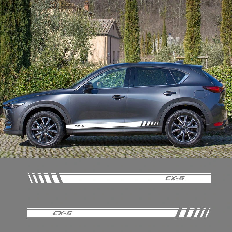 2 шт. CX5 виниловая наклейка на автомобиль боковые полосы стикер на автомобильную юбку Авто Переводные картинки тело графика для Mazda CX-5